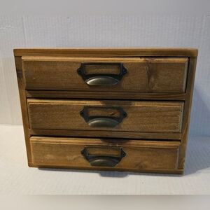 Wood Box Storage Brown 3 Drawers Homegoods Standard General Store SG